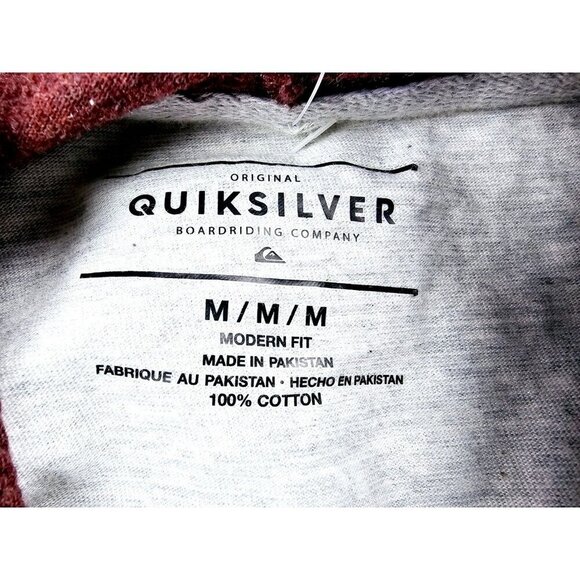 Quiksilver Size Medium Men Michi Powder Gray Chocolate Brown Sleeves Hoodie NWT - Picture 4 of 11